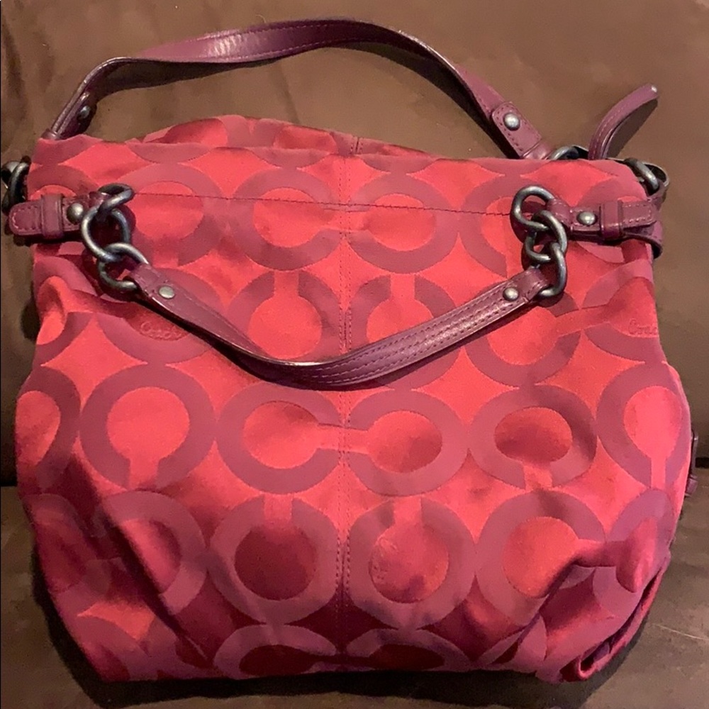 Burgundy Authentic Coach Bag